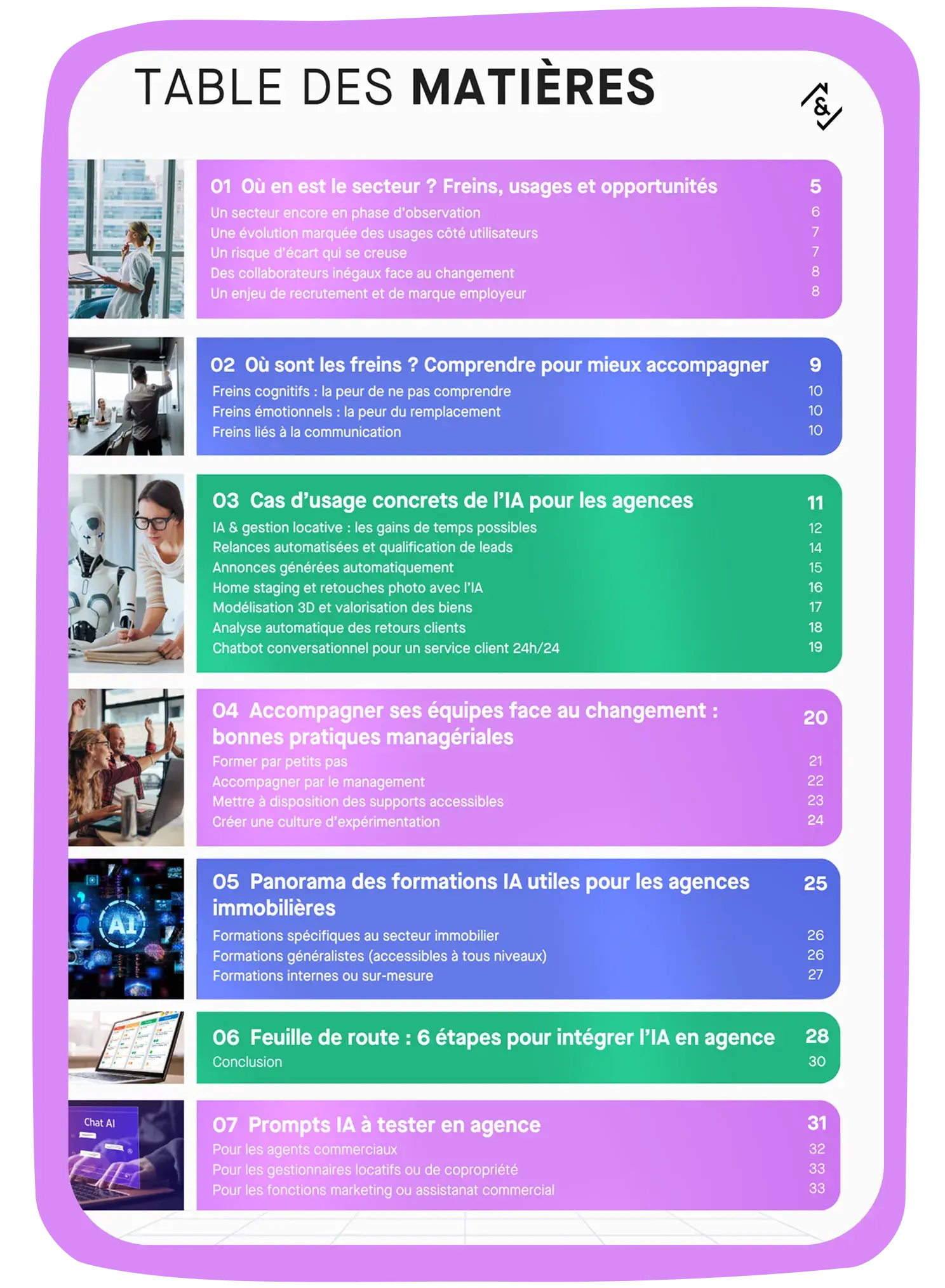 Table des matières du livre blanc 